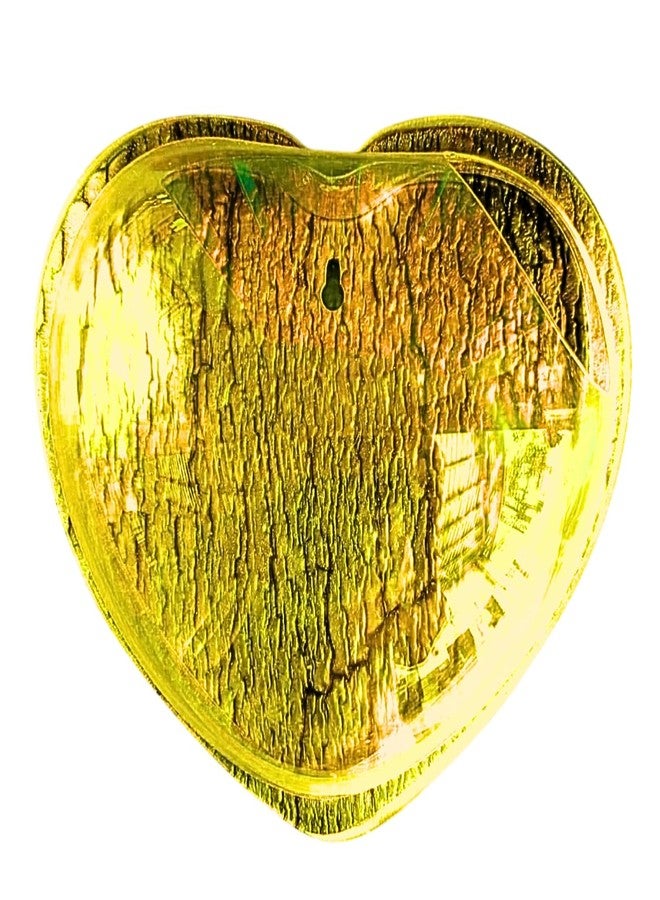 حوض سمك أصفر على شكل قلب مقاس 12 بوصة يُعلق على الحائط - بدون قاعدة | حوض أسماك عصري للمنزل والمكتب والمقهى | تصميم موفر للمساحة | حوض سمك أنيق وحوض نباتات | تصميم صغير الحجم - Image 1